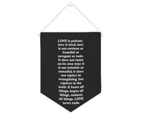 Bannière en toile « Love Is Love Is Patient Love Is Kind » - À suspendre au mur - Décoration d'intérieur - Pour salon, chambre à coucher, bureau, vacances - 25,4 x 30,5 cm