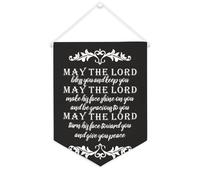 Bannière en toile « May The Lord Bless You And Keep You » - À suspendre au mur - Décoration murale pour salon, chambre à coucher, bureau, cadeaux de vacances - 30,5 x 40,6 cm
