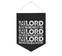 Bannière en toile « May The LORD Bless You And Protect You » - À suspendre au mur - Décoration murale - Œuvre d'art pour salon, chambre à coucher, bureau, cadeaux de vacances - 30,5 x 40,6 cm