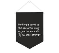 Bannière en toile « No King Is Saved by The Size of » - 30,5 x 40,6 cm - Décoration murale pour chambre à coucher, chambre d'enfant, décoration d'intérieur