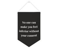 Bannière en toile « No One Can Make You Feel Inferior Without Your Consent » - À suspendre au mur - Décoration murale pour salon, chambre à coucher, bureau, cadeaux de vacances - 25,4 x 38,1 cm