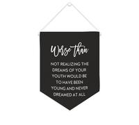 Bannière en toile « Not Realizing The Dreams of Your Youth » - 25,4 x 30,5 cm - À suspendre au mur - Décoration murale pour chambre à coucher, chambre d'enfant, décoration d'intérieur