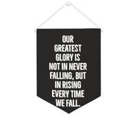 Bannière en toile « Our Greatest Glory Is Not in Never Falling, But in Rising Every Time We Fall » - Décoration murale pour salon, chambre à coucher, bureau