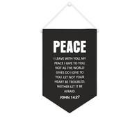 Bannière en toile « Peace I Leave with You, My Peace I Give to You » - 25,4 x 38,1 cm - Décoration murale pour chambre à coucher, chambre d'enfant, décoration d'intérieur