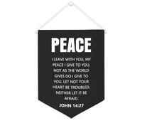 Bannière en toile « Peace I Leave with You, My Peace I Give to You » - 30,5 x 40,6 cm - Décoration murale pour chambre à coucher, chambre d'enfant, décoration d'intérieur