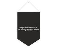 Bannière en toile « People Who Love To Eat Are Always The Best People » - À suspendre au mur - Décoration murale - Œuvre d'art pour salon, chambre à coucher, bureau, cadeaux de vacances - 25,4 x 38,1