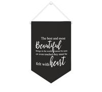 Bannière en toile « The Best And Most Beautiful Things in The World Cannot Be Seen » - À suspendre au mur - Décoration murale pour salon, chambre à coucher, bureau, cadeaux de vacances