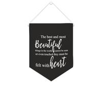 Bannière en toile « The Best And Most Beautiful Things in The World Cannot Be Seen » - À suspendre au mur - Décoration murale pour salon, chambre à coucher, bureau, cadeaux de vacances