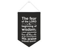 Bannière en toile « The Fear of The LORD Is The Beginning of Wisdom » - À suspendre au mur - Décoration murale - Œuvre d'art pour salon, chambre à coucher, bureau - Cadeau de vacances - 25,4 x 38,1 cm