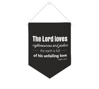 Bannière en toile « The Lord Loves Righteousness And Justice » - 25,4 x 30,5 cm - À suspendre au mur - Décoration murale pour chambre à coucher, chambre d'enfant, décoration d'intérieur