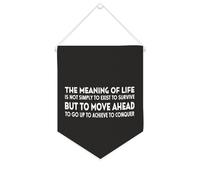 Bannière en toile « The Meaning of Life Is Not Simply to Exist to Survive » à suspendre au mur - Décoration murale pour salon, chambre à coucher, bureau, cadeaux de vacances - 25,4 x 30,5 cm