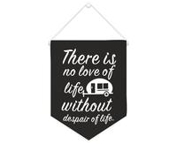 Bannière en toile « There Is No Love of Life Without Despair of Life » - À suspendre au mur - Décoration murale - Œuvre d'art pour salon, chambre à coucher, bureau, cadeaux de vacances - 25,4 x 30,5