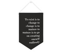 Bannière en toile « To Exist Is to Change to Change Is to Mature » à suspendre au mur - Décoration murale pour salon, chambre à coucher, bureau, cadeaux de vacances - 25,4 x 38,1 cm