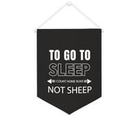 Bannière en toile « To Go to Sleep I Count Home Runs Not Sheep » - 30,5 x 40,6 cm - À suspendre au mur - Décoration murale pour chambre à coucher, chambre d'enfant, décoration d'intérieur