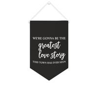 Bannière en toile « We're Gonna Be The Greatest Love Story This Town Has Ever Seen » à suspendre au mur - Décoration murale pour salon, chambre à coucher, bureau, cadeaux de vacances