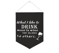 Bannière en toile « What I Like to Drink Most Is Wine That Belongs to Others » - 30,5 x 40,6 cm - Décoration murale pour chambre à coucher, chambre d'enfant, décoration d'intérieur