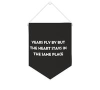 Bannière en toile « Years Fly by But The Heart Stays in The Same Place » - 25,4 x 30,5 cm - Décoration murale pour chambre à coucher, chambre d'enfant, décoration d'intérieur
