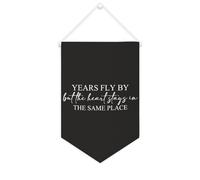 Bannière en toile « Years Fly by But The Heart Stays in The Same Place » - 25,4 x 38,1 cm - À suspendre au mur - Décoration murale pour chambre à coucher, chambre d'enfant