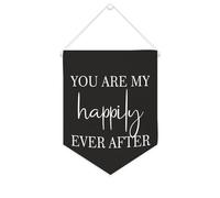 Bannière en toile « You Are My Happily Ever after » à suspendre au mur - Décoration murale pour salon, chambre à coucher, bureau, cadeaux de vacances - 25,4 x 30,5 cm