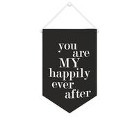 Bannière en toile « You Are My Happily Ever after » à suspendre au mur - Décoration murale pour salon, chambre à coucher, bureau, cadeaux de vacances - 25,4 x 38,1 cm