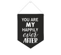Bannière en toile « You Are My Happily Ever after » à suspendre au mur - Décoration murale pour salon, chambre à coucher, bureau, cadeaux de vacances - 25,4 x 30,5 cm