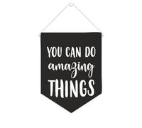 Bannière en toile « You Can Do Amazing Things » à suspendre au mur - Décoration murale pour salon, chambre à coucher, bureau, cadeaux de vacances - 25,4 x 30,5 cm