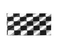 Bannière et panneau à carreaux noirs et blancs personnalisés pour décoration murale intérieure et extérieure avec œillets - Poster pour événement, fête d'anniversaire