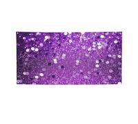 Bannière et panneau à paillettes violettes scintillantes personnalisées pour décoration murale intérieure et extérieure avec œillets, toile de fond pour photo, événement, fête d'anniversaire