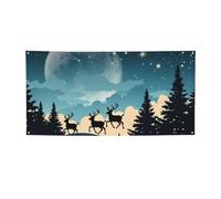 Bannière et panneau de Noël personnalisés pour décoration murale intérieure et extérieure avec œillets - Poster de fond pour événement, fête d'anniversaire