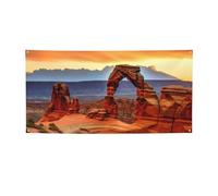 Bannière et panneau du parc national des Arches - Impression personnalisée pour décoration murale intérieure et extérieure - Toile de fond avec œillets - Poster pour événement, fête d'anniversaire