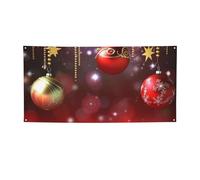 Bannière et panneau « Merry Christmas » personnalisés pour décoration murale intérieure et extérieure avec œillets, toile de fond pour photo, événement, fête d'anniversaire