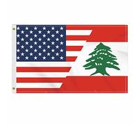 Bannière États-Unis Ame Libanais Américain Double Face Bannière Personnalisée Imperméable Drapeau Grand Pour Festivités Garden Extérieur 90X150Cm