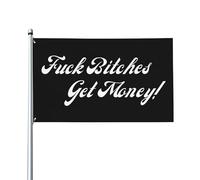 Bannière F*B 3x5 - Drapeau audacieux sur le thème « Gagnez de l'argent » pour les fêtes, le jardin ou un mur