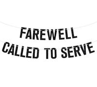 Bannière « Farewell Called to Serve », « We Will Miss You, Going Away, collègue de bureau, fournitures de décoration de fête de retraite », paillettes noires