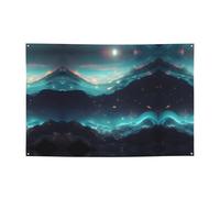 Bannière festive avec étoiles de science-fiction créant une atmosphère - 119,4 x 180,3 cm - Pour Noël, soirées et réunions d'amis