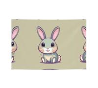 Bannière festive avec joli petit lapin - 119,4 x 180,3 cm - Pour Noël, fêtes nocturnes, réunions entre amis