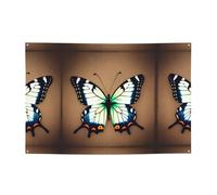 Bannière festive avec joli petit papillon - 119,4 x 180,3 cm - Pour Noël, fêtes nocturnes, réunions entre amis