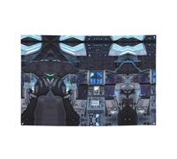 Bannière festive Cabin of The Future - 119,4 x 180,3 cm - Pour Noël, fêtes nocturnes, réunions d'amis