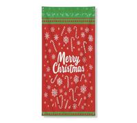 Bannière festive de Noël, flocons de neige rouges joyeux, sucre d'orge, décoration d'intérieur et d'extérieur 91,4 x 183 cm