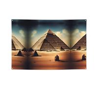 Bannière festive Dreaming of The Pyramids of Khufu - 119,4 x 180,3 cm - Pour Noël, fêtes de nuit, réunions entre amis