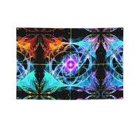 Bannière festive en huit dimensions pour créer une atmosphère spatiale 119,4 x 180,3 cm pour Noël, fêtes nocturnes, réunions entre amis