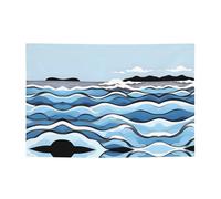 Bannière festive « Waves Lapping at The Rocks » - 119,4 x 180,3 cm - Pour Noël, soirées et réunions d'amis