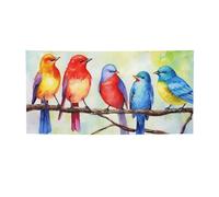 Bannière « Five Birds Singing Birds » pour extérieur et intérieur, toile de fond d'anniversaire, décoration de fête, fournitures de fond photo avec œillets - Bannière murale personnalisée