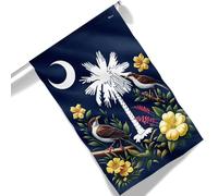 Bannière Fleur De Jasmin Jaune Et Troglodyte De Caroline, État Américain De Caroline Du Sud Résistant Aux Intempérie Grande Drapeau Portable Drapeau De La Fierté Pour Garden 90X150Cm