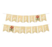 Bannière Fresh Off The Market, Guirlande Drapeaux en Queue Poisson en Toile de Jute Pré-Enfilée pour Décorations d'Enterrement Vie de Jeune Fille et Fête Prénuptiale