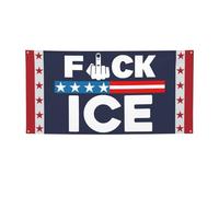 Bannière « Fuck Ice » 120 x 180 cm - Soutien aux immigrants - Make America Great Again - Drapeau avec 4 œillets métalliques