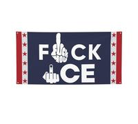 Bannière « Fuck Ice » 120 x 180 cm - Soutien aux immigrants - Make America Great Again - Drapeau avec 4 œillets métalliques