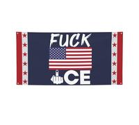 Bannière « Fuck Ice » 120 x 180 cm - Soutien aux immigrants - Make America Great Again - Drapeau avec 4 œillets métalliques