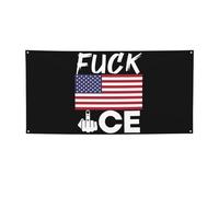 Bannière « Fuck Ice » 120 x 180 cm - Soutien aux immigrants - Make America Great Again - Drapeau avec 4 œillets métalliques