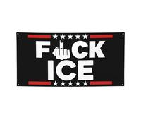 Bannière « Fuck Ice » 120 x 180 cm - Soutien aux immigrants - Make America Great Again - Drapeau avec 4 œillets métalliques